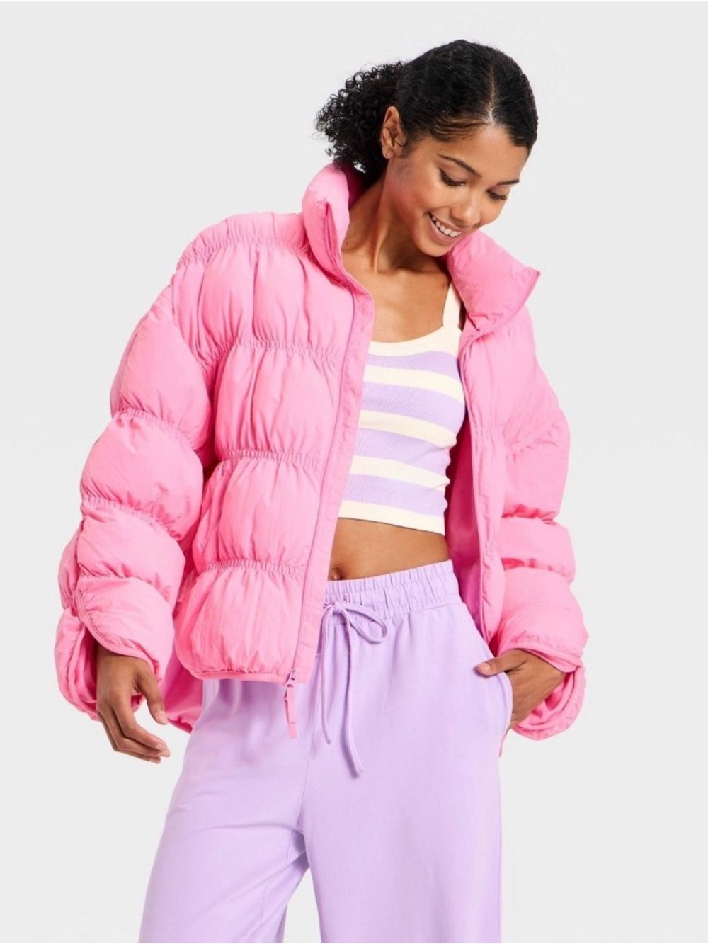 JoyLab Pink Puffer Jacket Size L